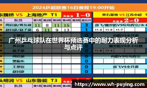 广州乒乓球队在世界杯预选赛中的耐力表现分析与点评